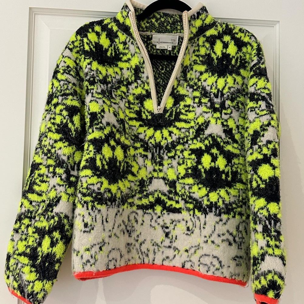Anthropologie wool neon sweater